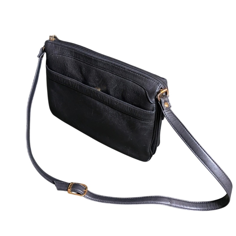 Giani Bernini Crossbody Bag Women Small Black Leather Purse Minimalist Classic